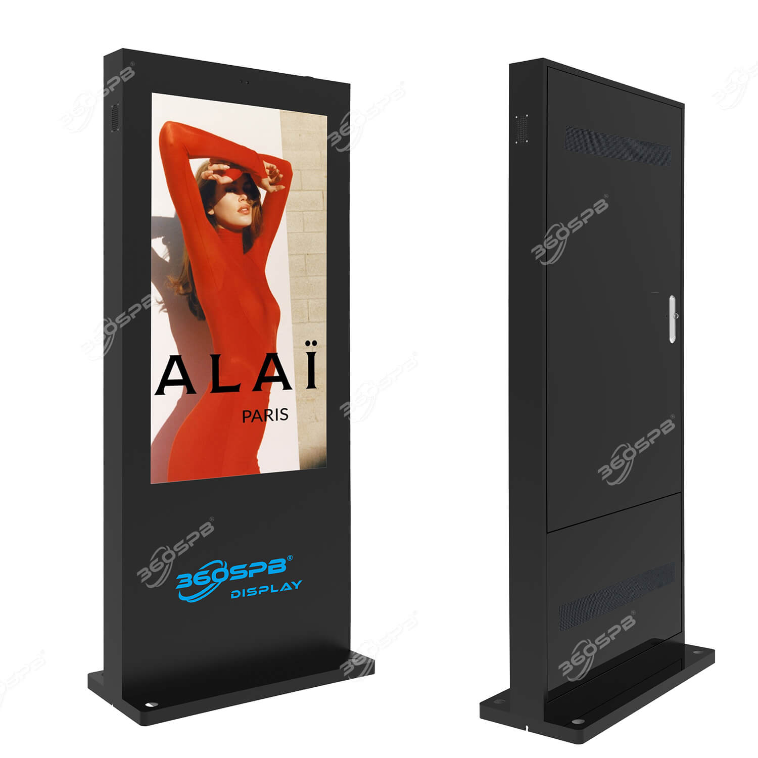 Outdoor Floor Standing Digital Signage OFSA 1800nits LCD Screen, Android 11 OS, Air Cooling System, IP65 Waterproof | 360SPB®