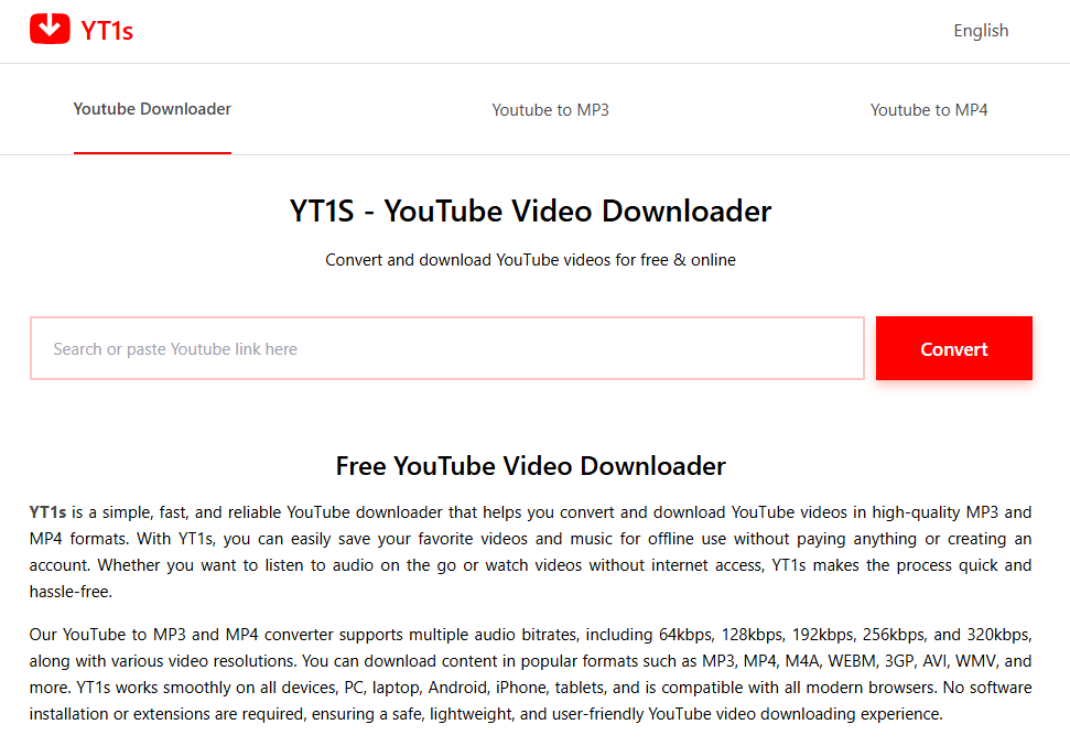 YT1s - YouTube Video downloader online 