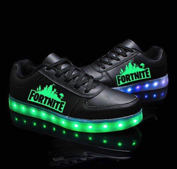 Fortnite Shoes Light Up Shoes Kid Children's Luminous Sports Shoes LED Light USB Charging Flash Shoes Fortnite Gifts