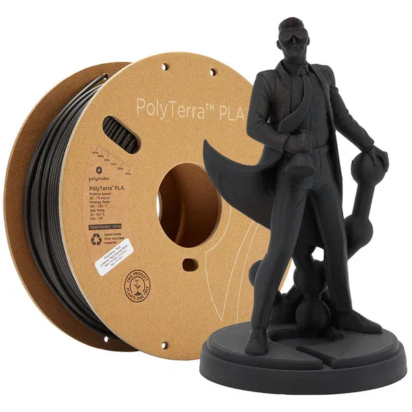 Polymaker - PolyTerra PLA - Noir Charbon (Charcoal Black) - 1,75 mm - 1 kg
