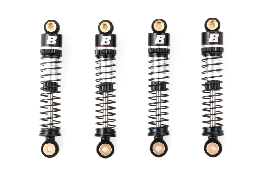 BATRAZZI 45mm Oil-filled Aluminum Shocks with Quick-Change for FMS FCX24 & FCX18 Silver (4pcs)