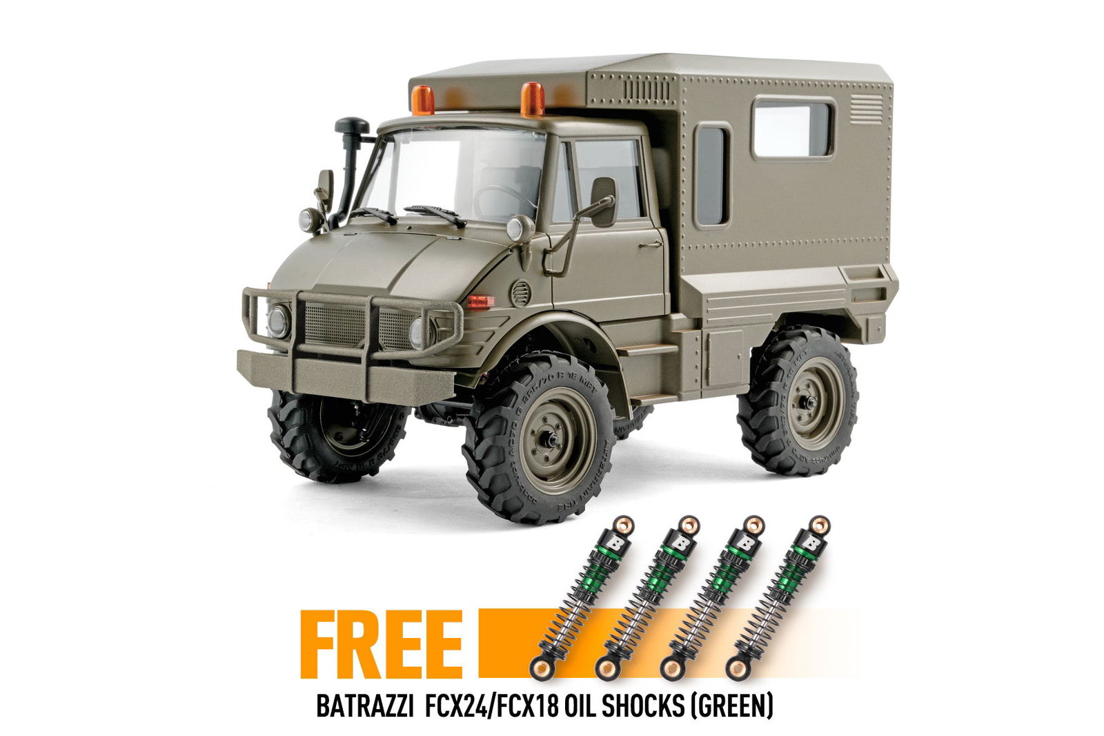 FairRC 1/24 FCX24 Unimog 421 Camper Mod RTR (Green Edition)