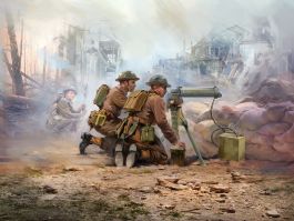 ICM 1/35 Scale WWII British Vickers MG Crew (Vickers MG & 2 Figures) Model Kit