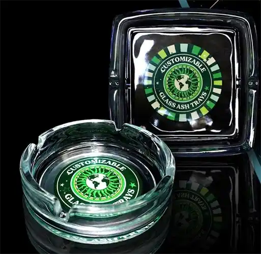 Personalized glass ashtrays