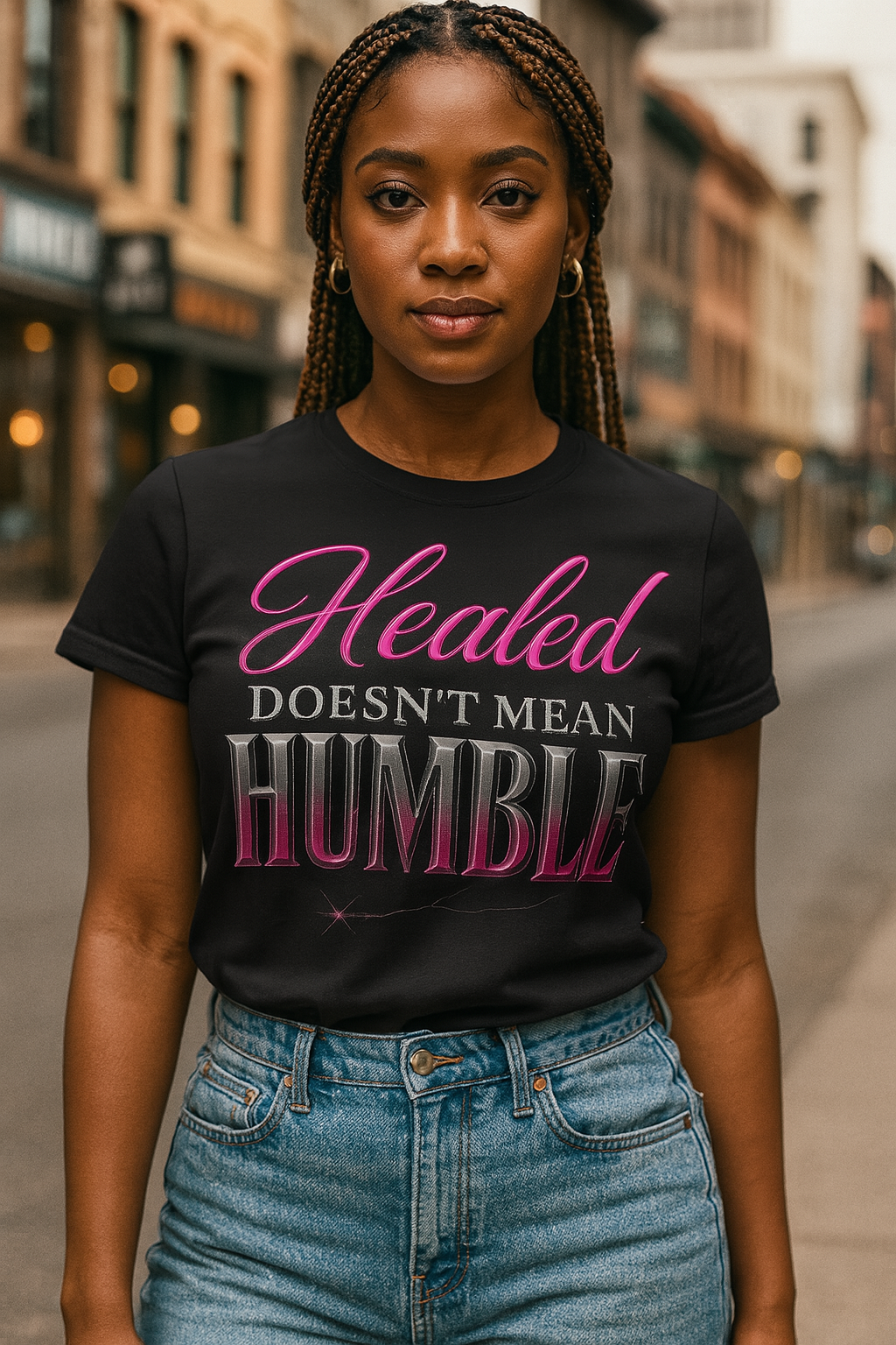 Healed Doesn’t Mean Humble™ – Luxe Statement Tee (Unisex)