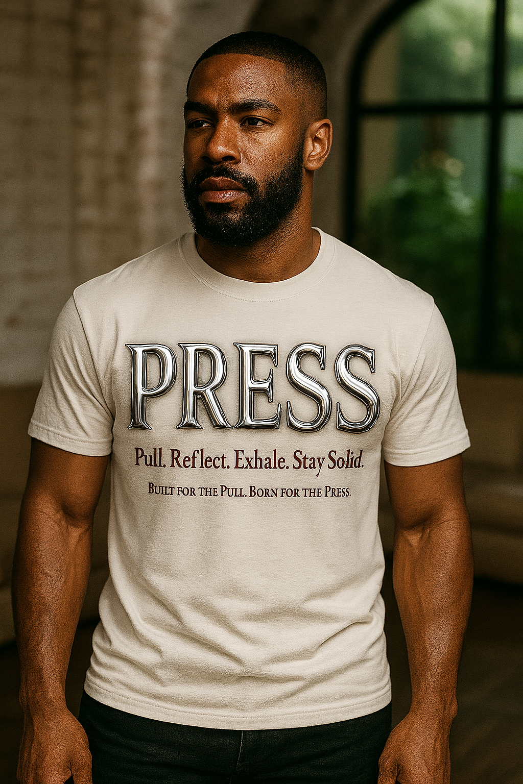PRESS™ Luxe Tee – Pull. Reflect. Exhale. Stay Solid. Unisex t-shirt