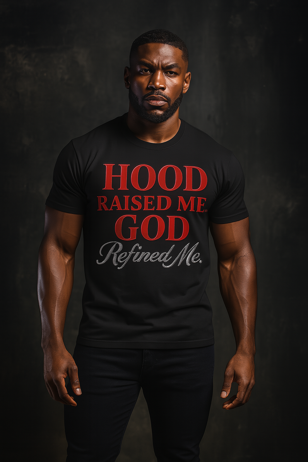 Hood Raised Me. God Refined Me.™ Unisex t-shirt