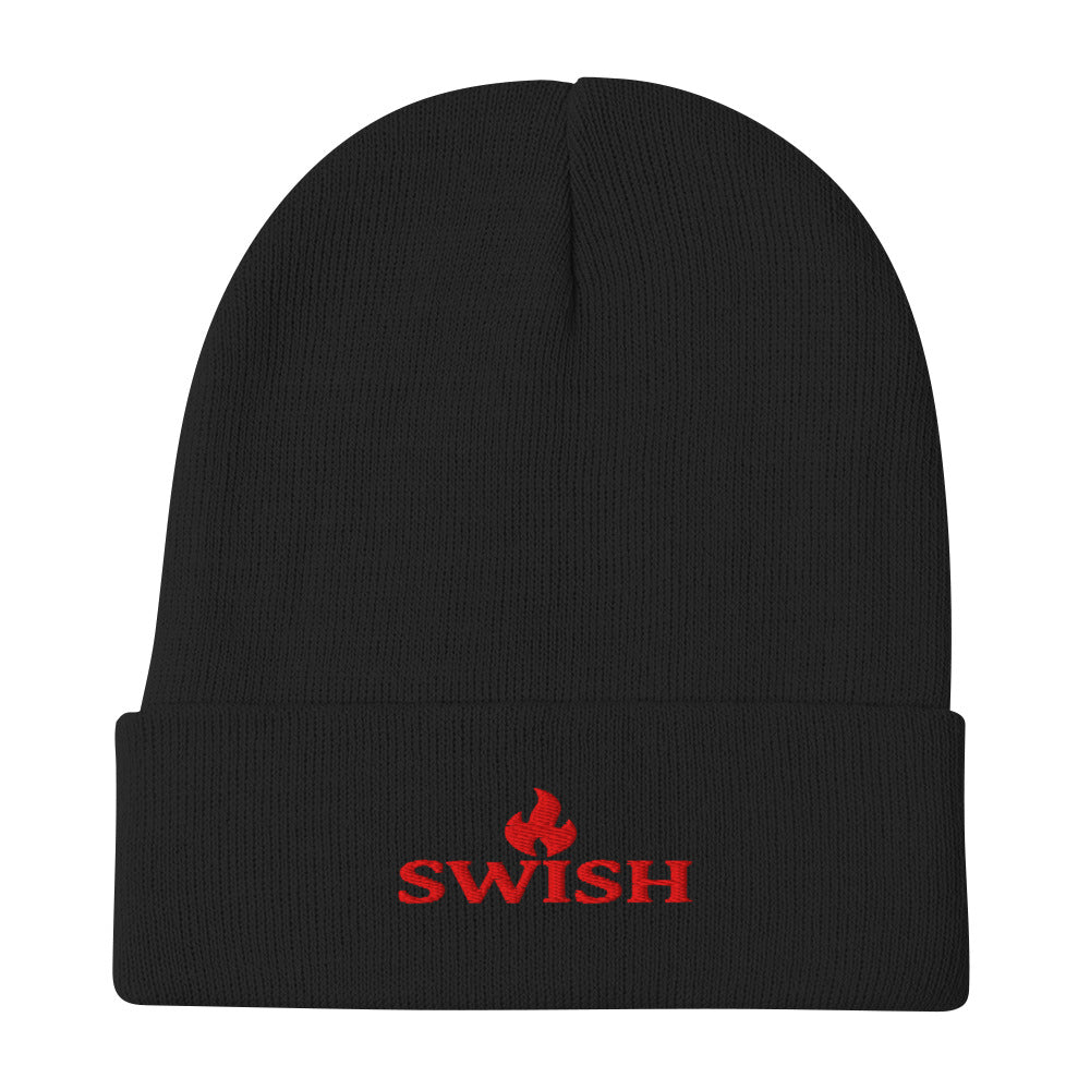SWISH Embroidered Beanie – Luxe Streetwear Cotton Blend Hat for Men & 