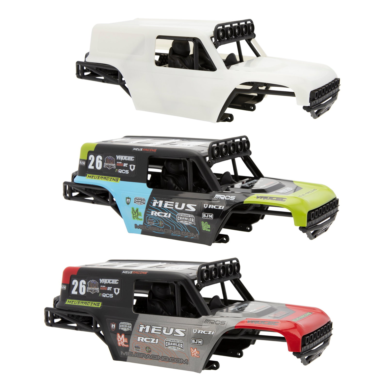 MEUS Racing MB18 Body & Chassis Frame Kit for 1/18 TRX4M Defender Bron
