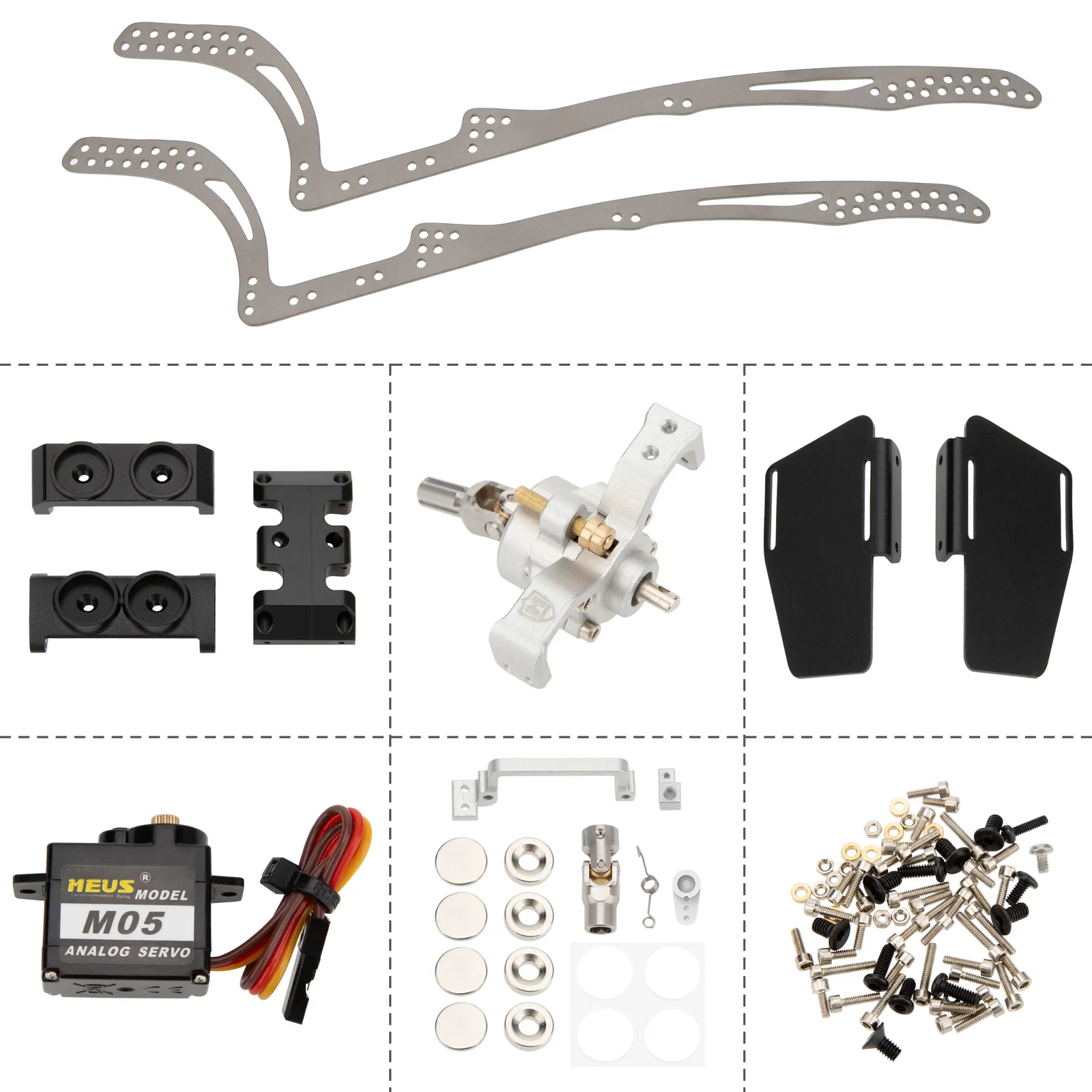 MEUS Racing Titanium LCG MD24 Chassis/ MD24 Dig Chassis Kit for Axial 