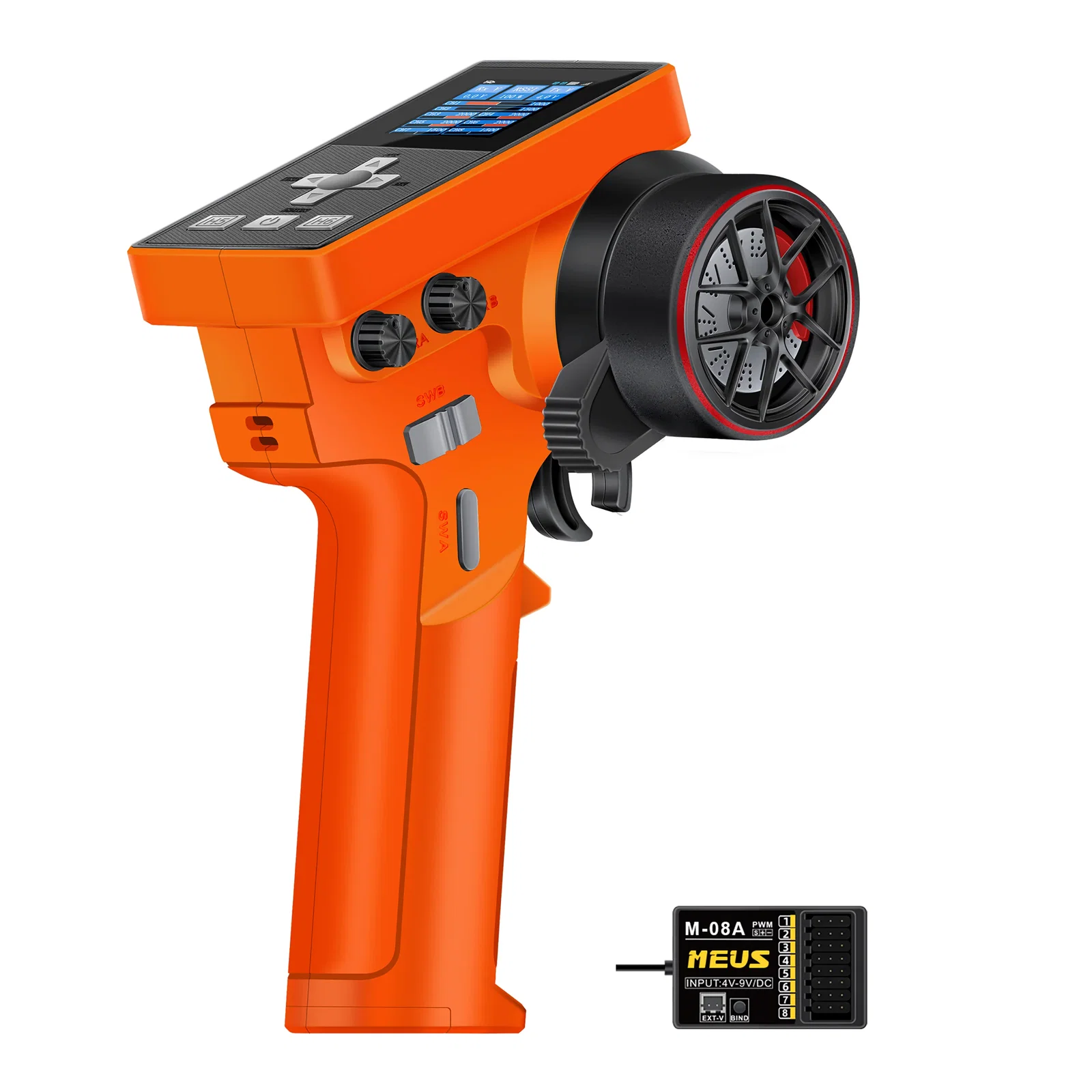 MEUS Racing ME-8B RC Transmitter 8CH 2.4GHz & Receiver for 1/8 TRX4 1/