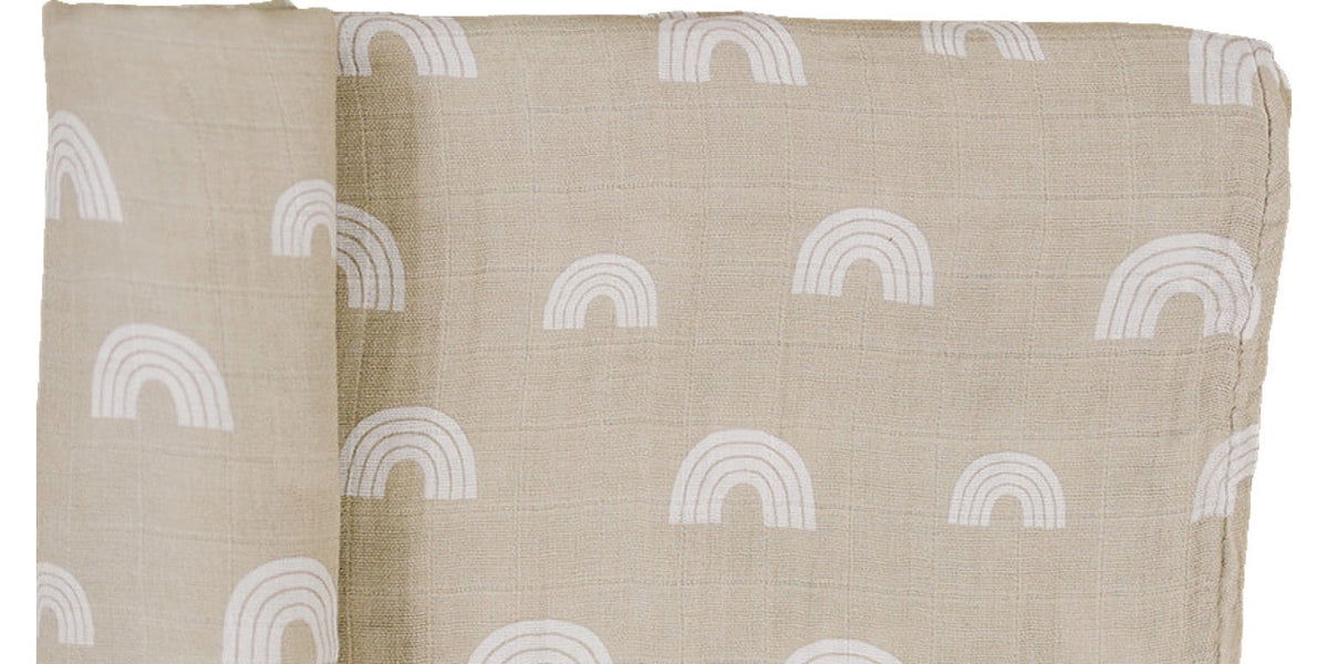 Mebie Baby Sand Rainbow Muslin Swaddle Blanket