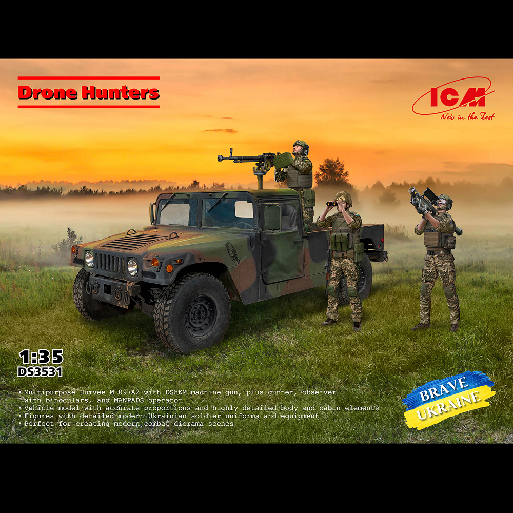ICM Drone Hunters 1:35 Ukrainian Mobile Air Defence Model Kit