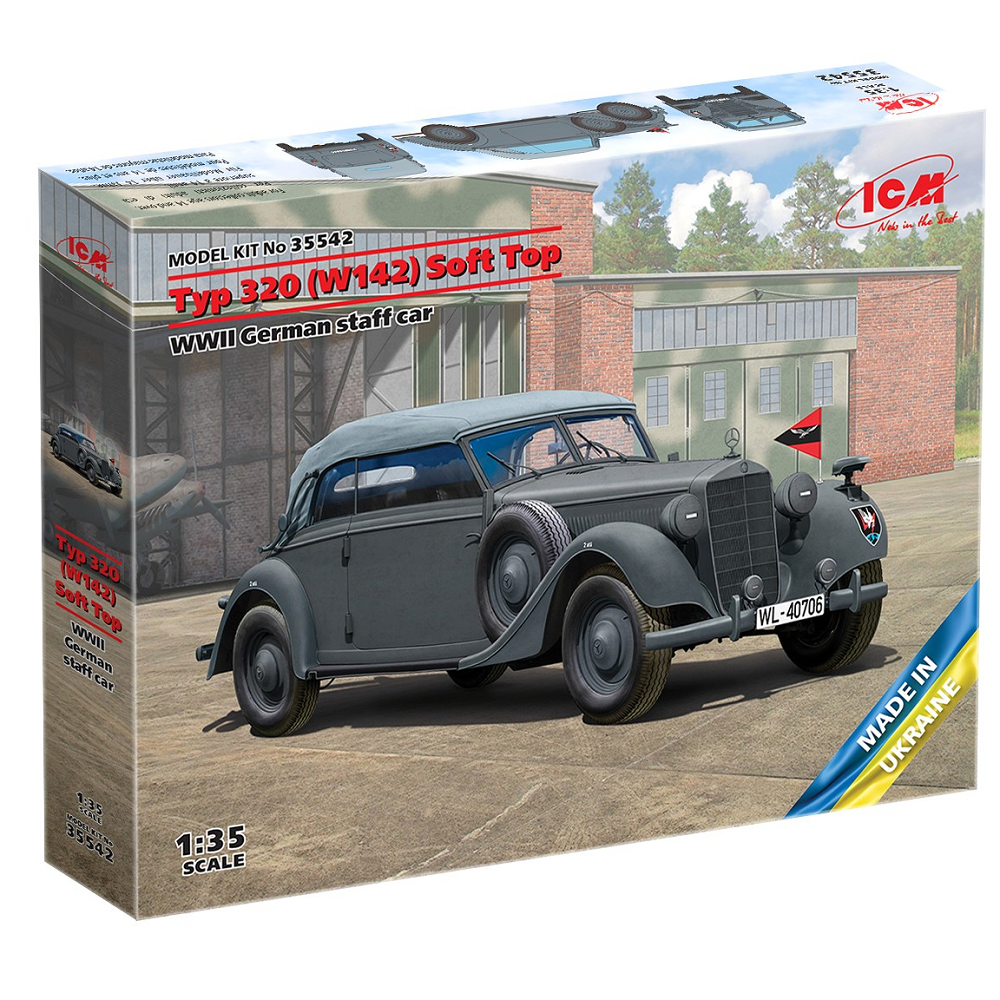 ICM Typ 320 (W142) Soft Top | 1:35 Scale WWII Staff Car Model Kit