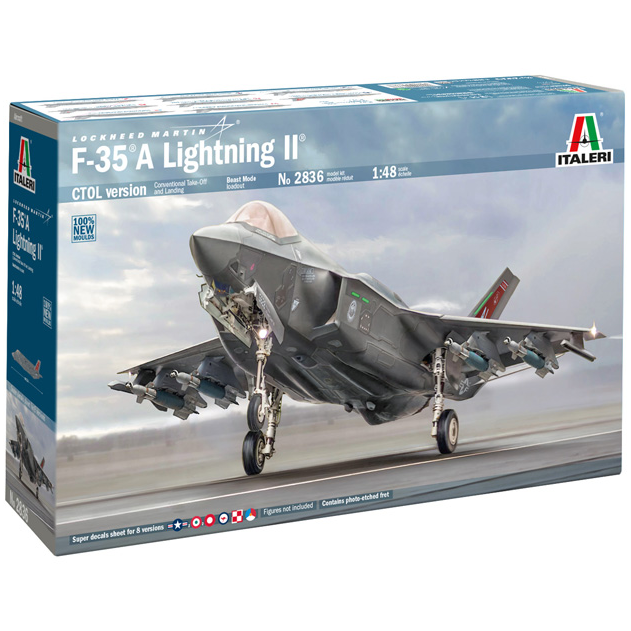 Italeri F-35A Lightning II 1:48 Scale Model Kit | Fighter Aircraft