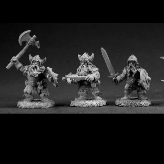 Reaper Miniatures 03351 Dwarf Warriors | TTRPG Metal Figure