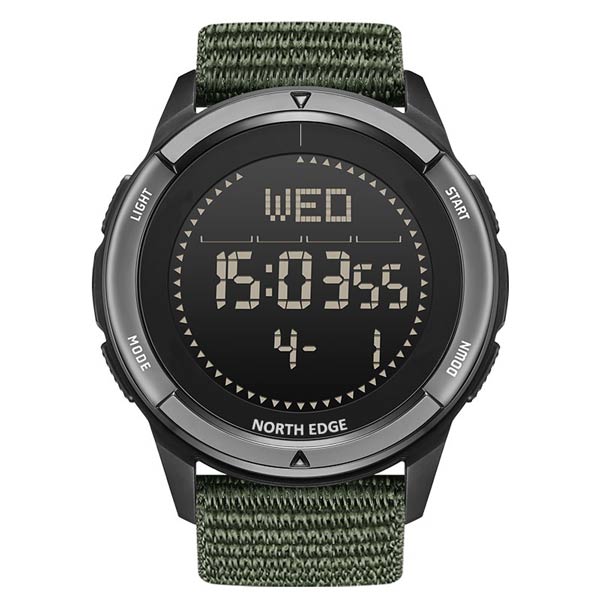 NORTH EDGE ALPS Carbon Fiber Case Compass Men Watch 50M Waterproof Wat
