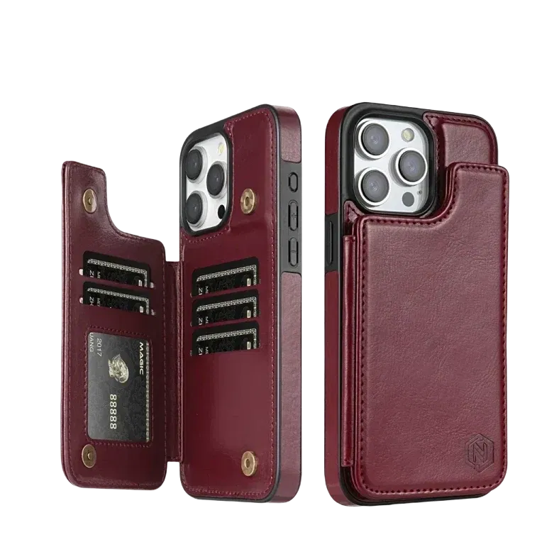 Card Shield - Leather Wallet iPhone Case