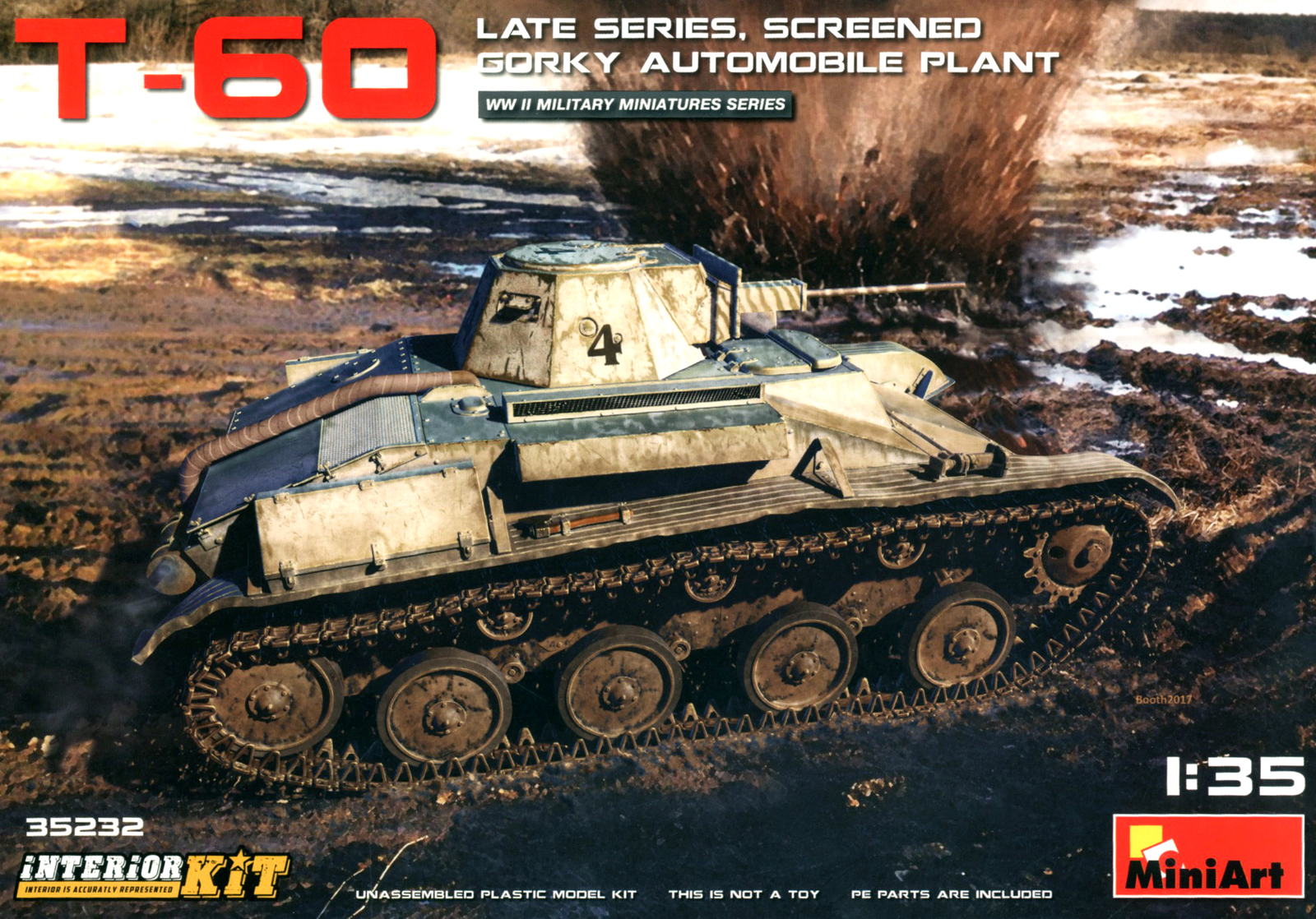 [35232] 1/35 T-60 Late Series, Screened (Gorky Automobile Plant) Interior Kit Model Kit(4820183311375)