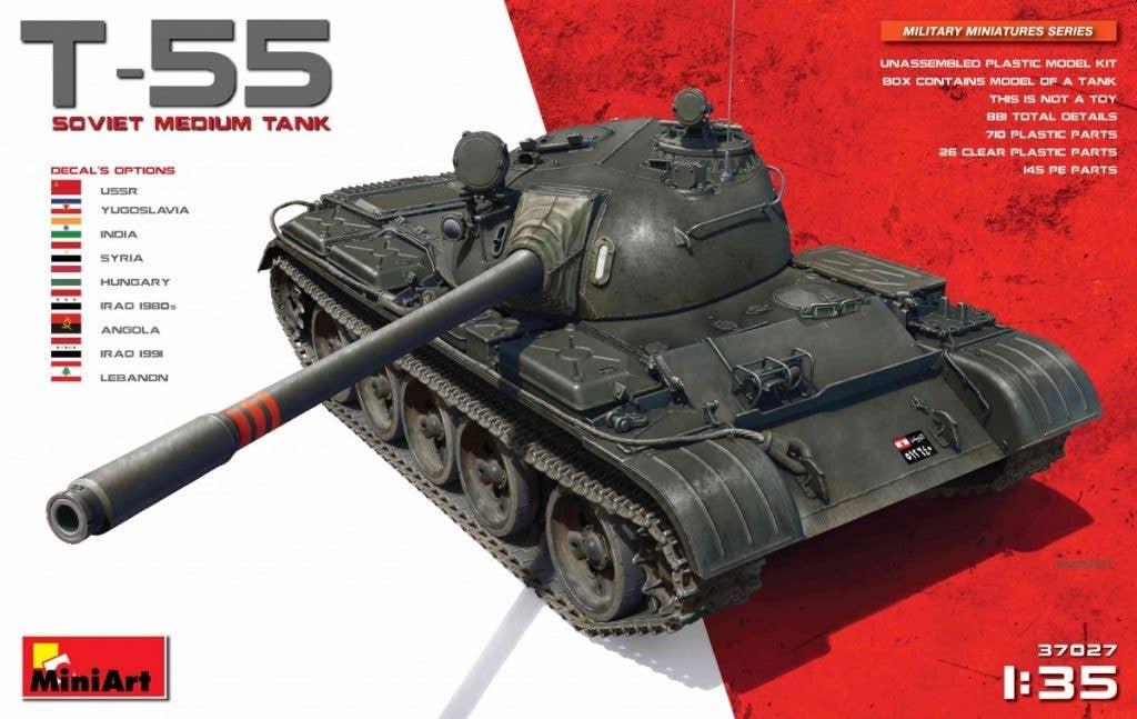 [37027] 1/35 T-55 Soviet Medium Tank Model Kit(4820183311306)