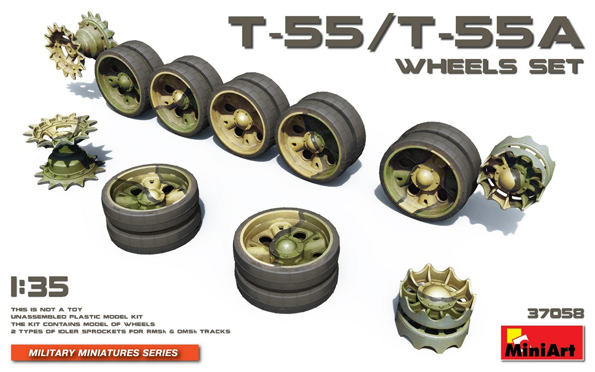 [37058] 1/35 T-55/T-55A Wheels Set Model Kit(4820183311429)
