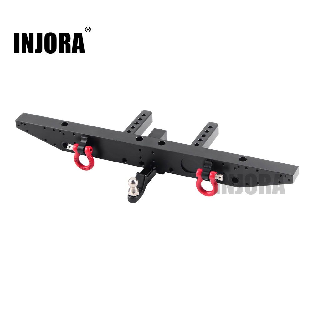 INJORA Metal Rear Bumper with D-rings for 1/10 RC Crawler Car TRX-4 TRX4 Upgrade Parts