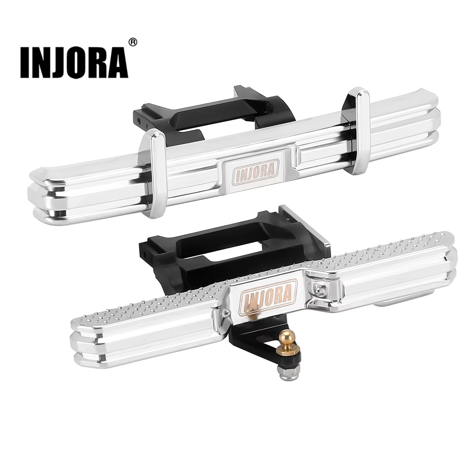 INJORA CNC-Aluminium-Stoßstange vorne und hinten mit Doppelauspuff für 1/18 RC Crawler TRX4M High Trail F150 Upgrade (4M-95) - AliExpress 26