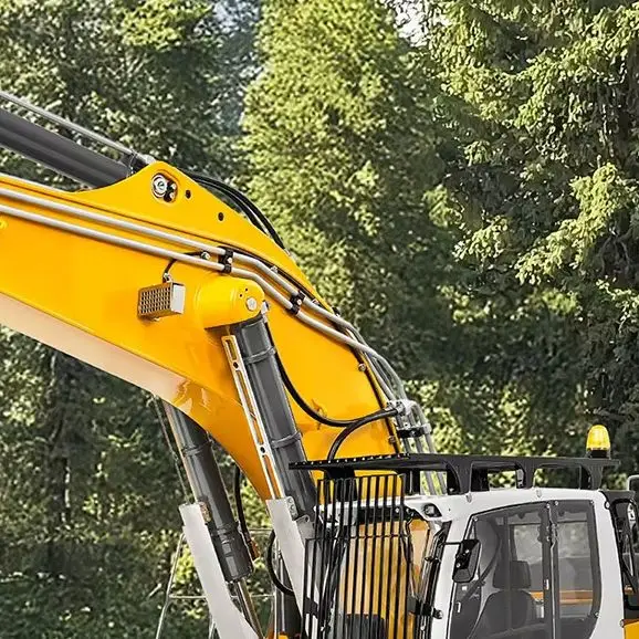 LR956 Metal LESU 1/14 RC Hydraulic Excavator 2-arm Remote Control Digger Model with 4MPA Dual Pumps Light Battery Adults Toys