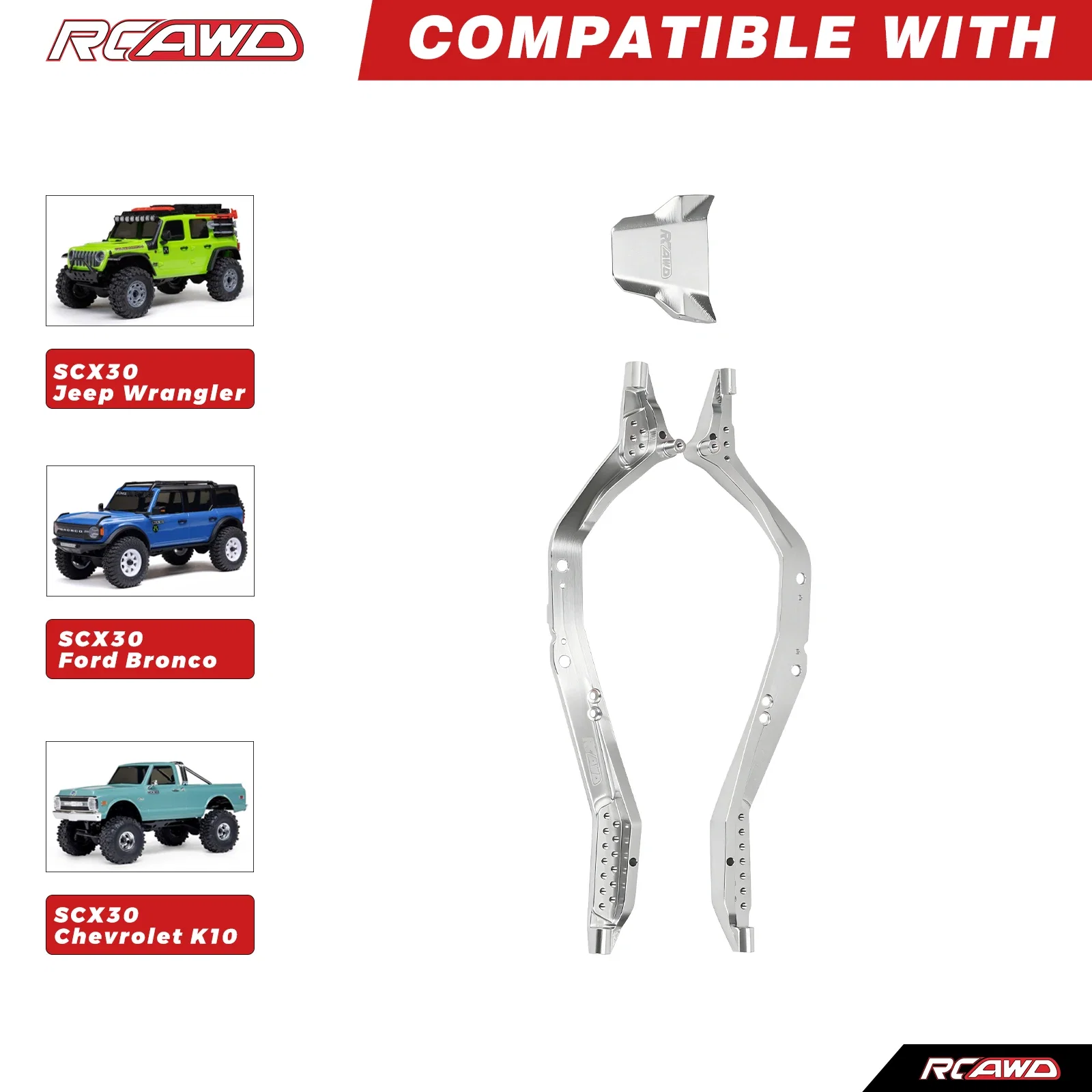 RCAWD SCX30 aluminum chassis frame, compatible with Axial SCX30 1/30 RC Crawler, lightweight, durable chassis frame, upgrade parts – AliExpress 26