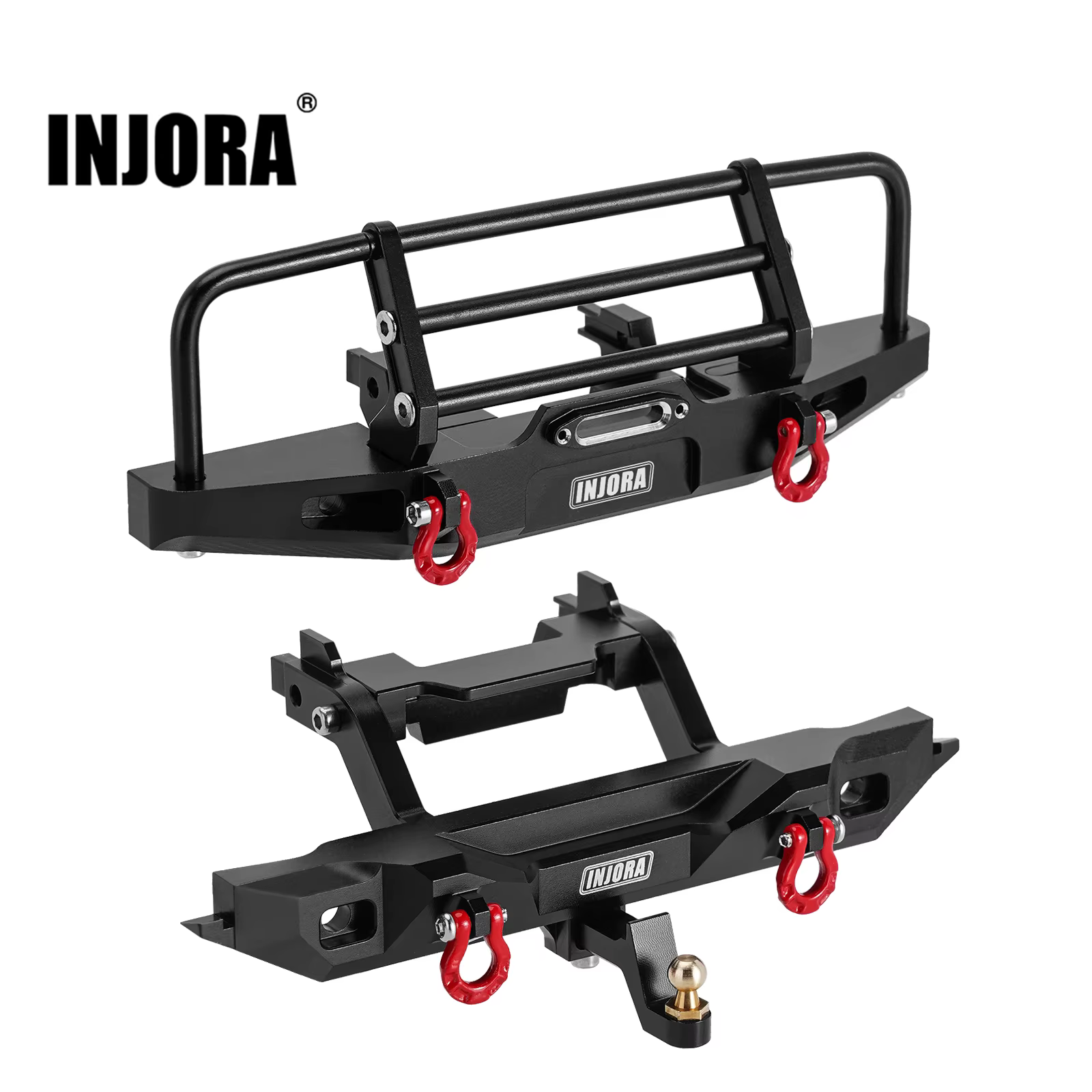 INJORA CNC Aluminium front and rear bumper with lights for 1/18 RC Crawler TRX4M Defender Upgrade (4M-88) - AliExpress 26