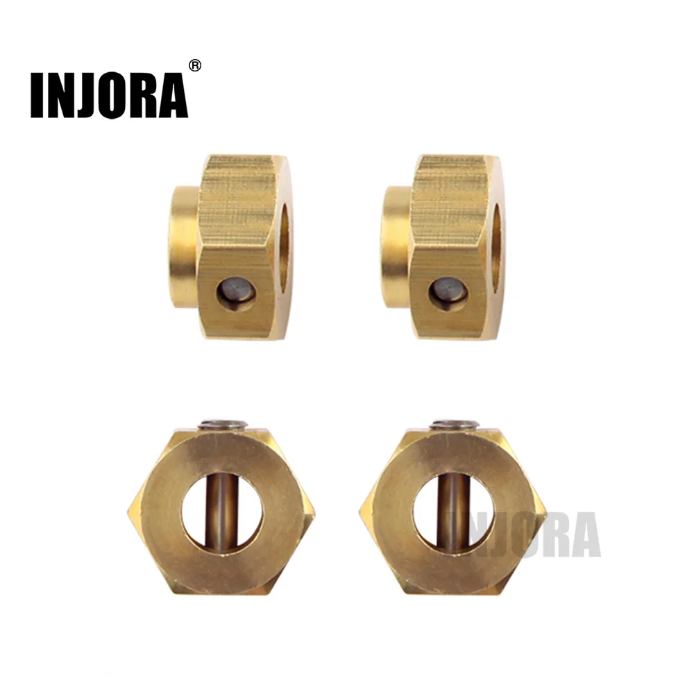 INJORA 4PCS/6PCS 5/8.5/10MM Heavier Brass 12MM Wheel Hex Extended Adapter for RC Crawler TRX4