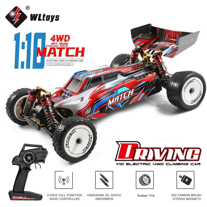 Wltoys 104001 RTR 1/10 4WD RC Car 2.4G Remote Control Racing Car Drift 45km/h High Speed Off-Road Climbing Metal Vehicles Toys
