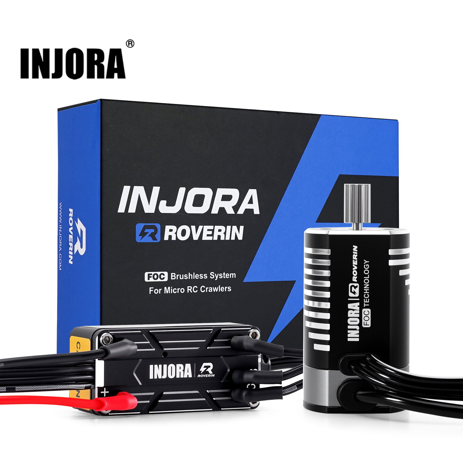 INJORA Roverin M30 G2 FOC Sensored Brushless ESC & Motor Combo for 1/18 TRX4M Ascent18 (4800KV)