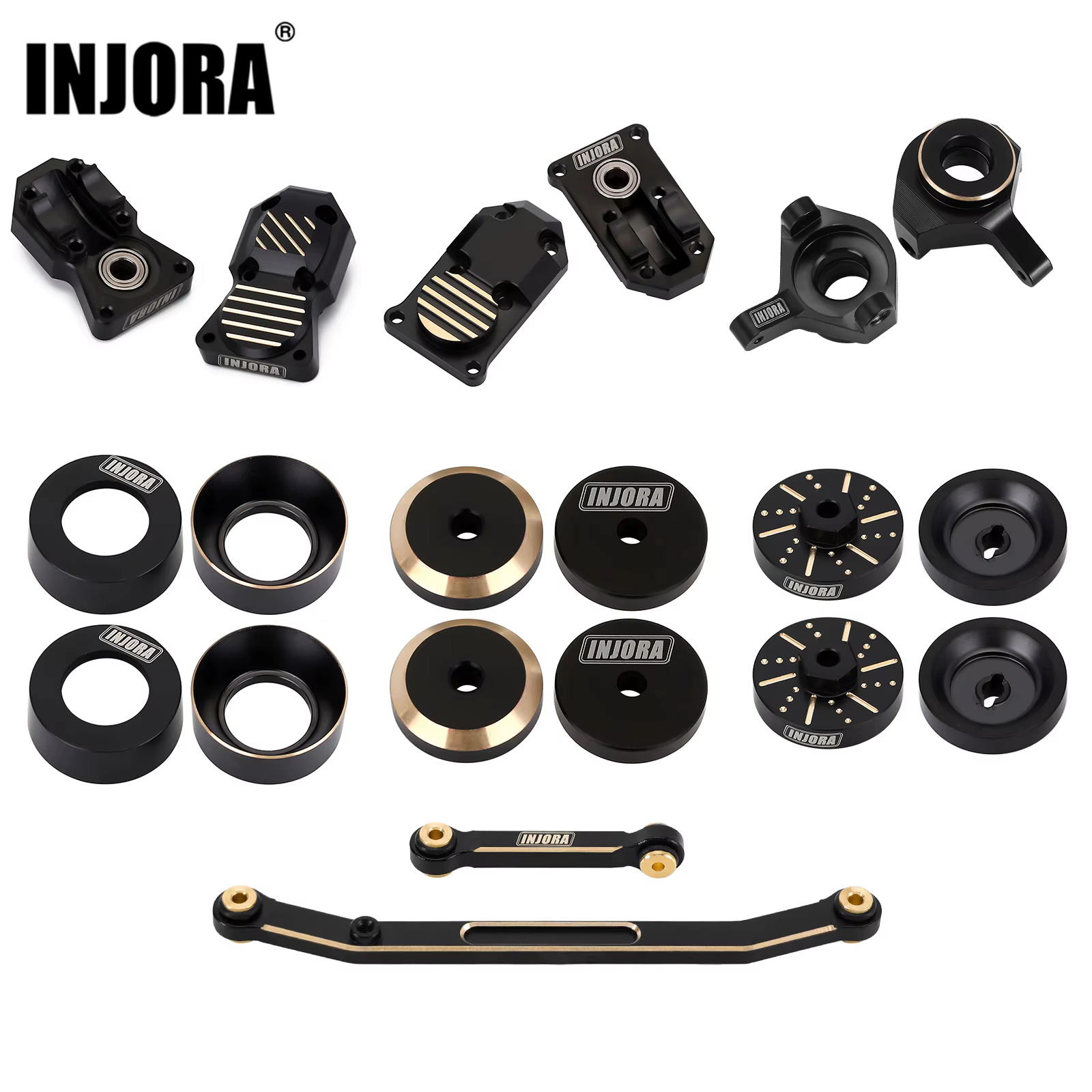 INJORA Schwere schwarze Beschichtung Messing Gegengewicht Achsschenkel Rad Sechskant für 1/24 RC Crawler Auto Axial SCX24 Upgrade Teile - AliExpress 26