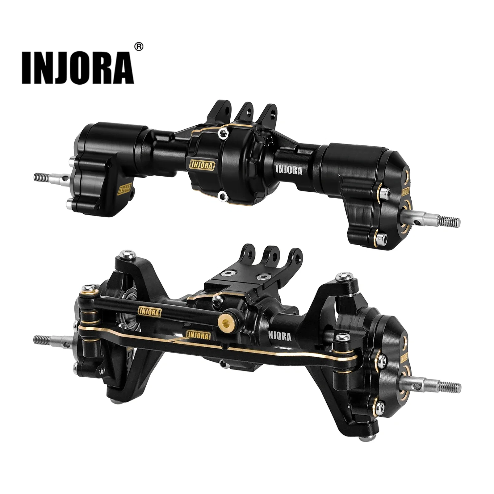 INJORA Brass & Aluminum Complete Portal Axles for 1/18 RC Crawler Redcat Ascent-18