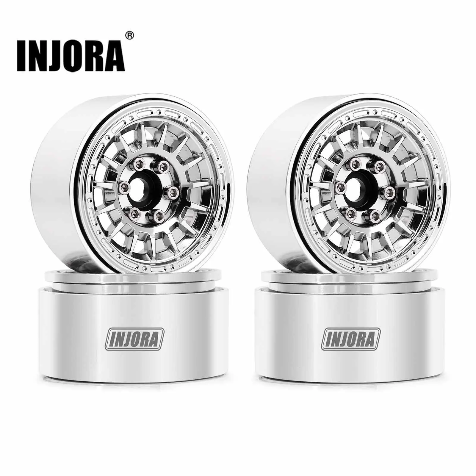 INJORA CNC Aluminum Multi-spoke 1.9" Wheels for 1/10 RC Crawlers (W1902)