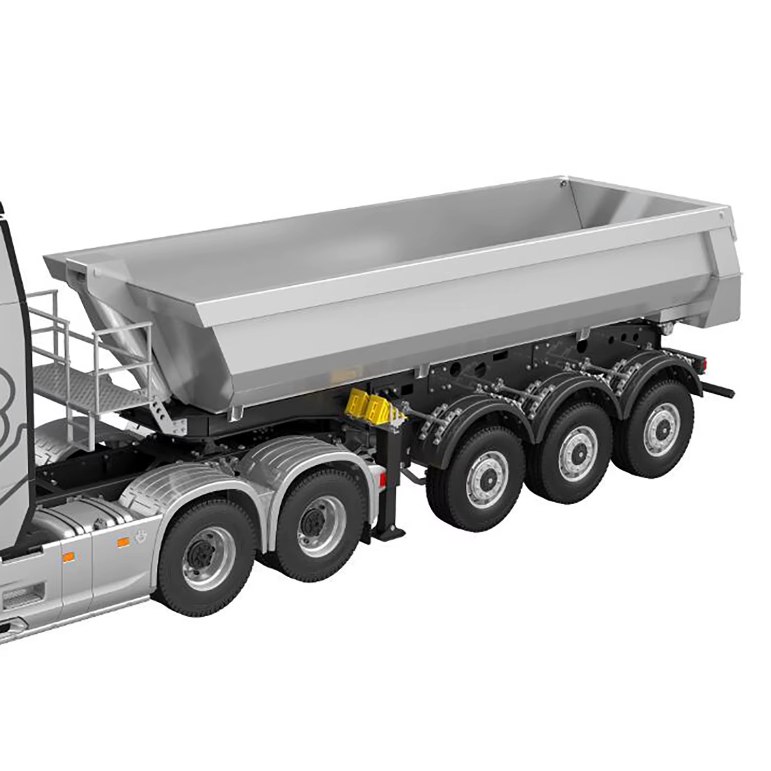 1/14 Kabolite Metal Remote Control, 3 Axles, Electric Lifting, Semi-RC Trailer, Tipper for Toy, Radio, Tractor, Truck, SC 770S, 100 Car