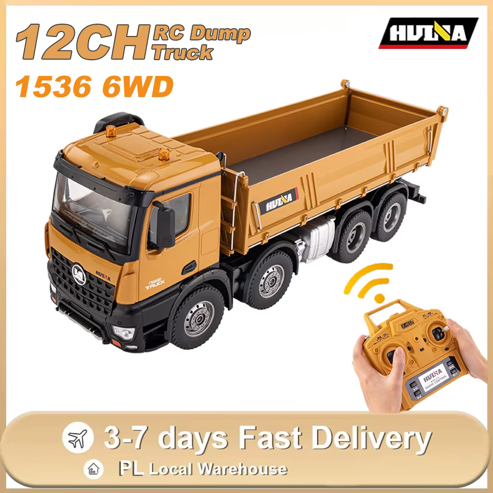 HUINA 1536 RC Dump Truck, 1:14, 8WD, Large Alloy, Remote Control, Engineering, Eight-Wheeled, Robust Dump Truck Model, Boys' Gifts - AliExpress 26