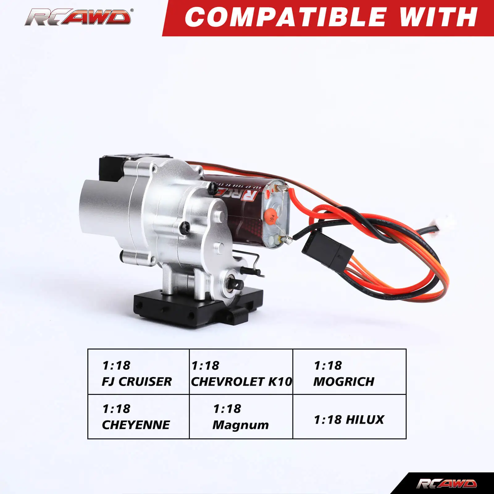 Rcawd Full Metal 2-Speed Gearbox with Mount for FMS Crawler Upgrade Parts - AliExpress 26