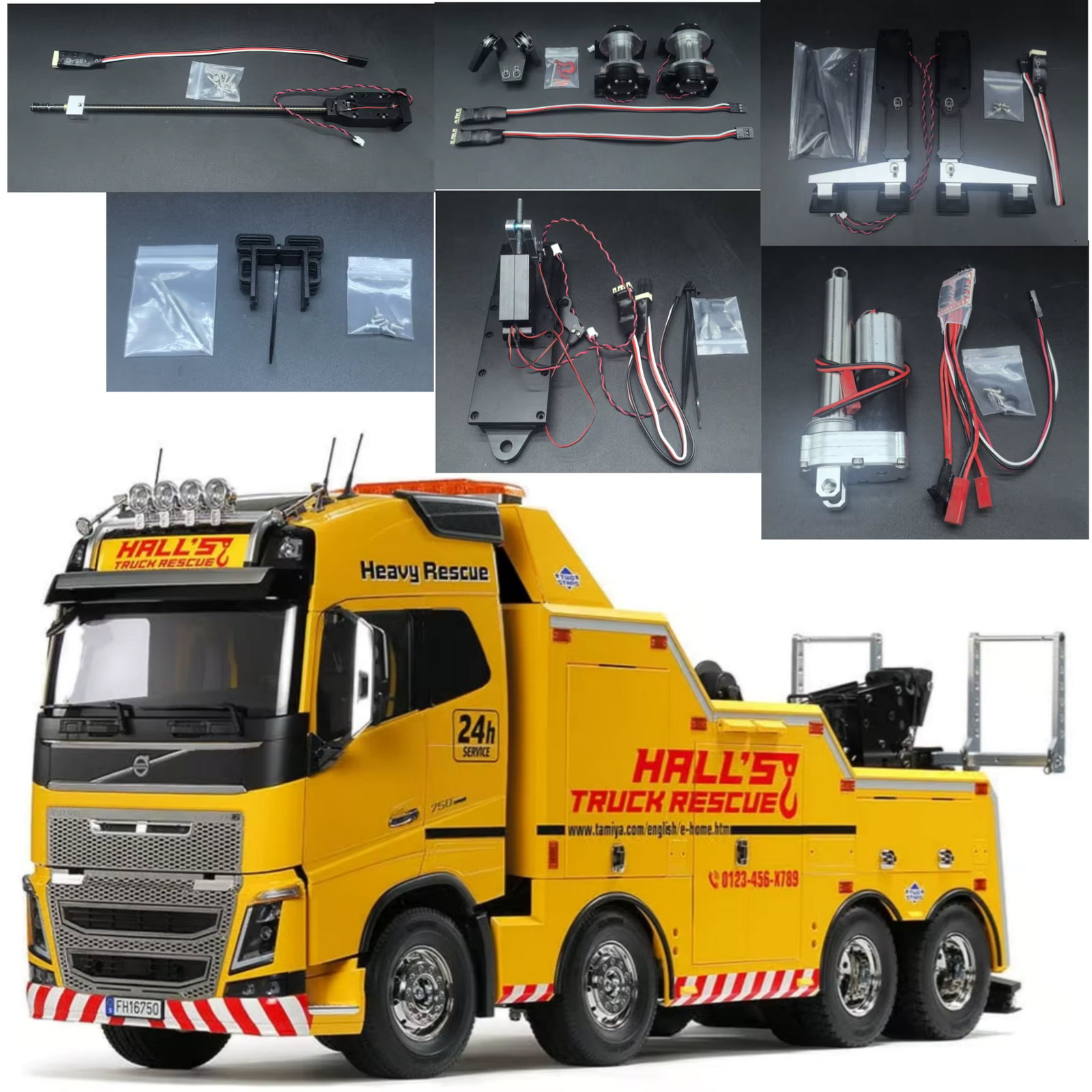 Upgrade parts set for Tamiya 1/14 RC rescue vehicle VOLVO FH16 750 56362 OP components 1:14 RC truck tractor 1:14 tow truck parts - AliExpress 26