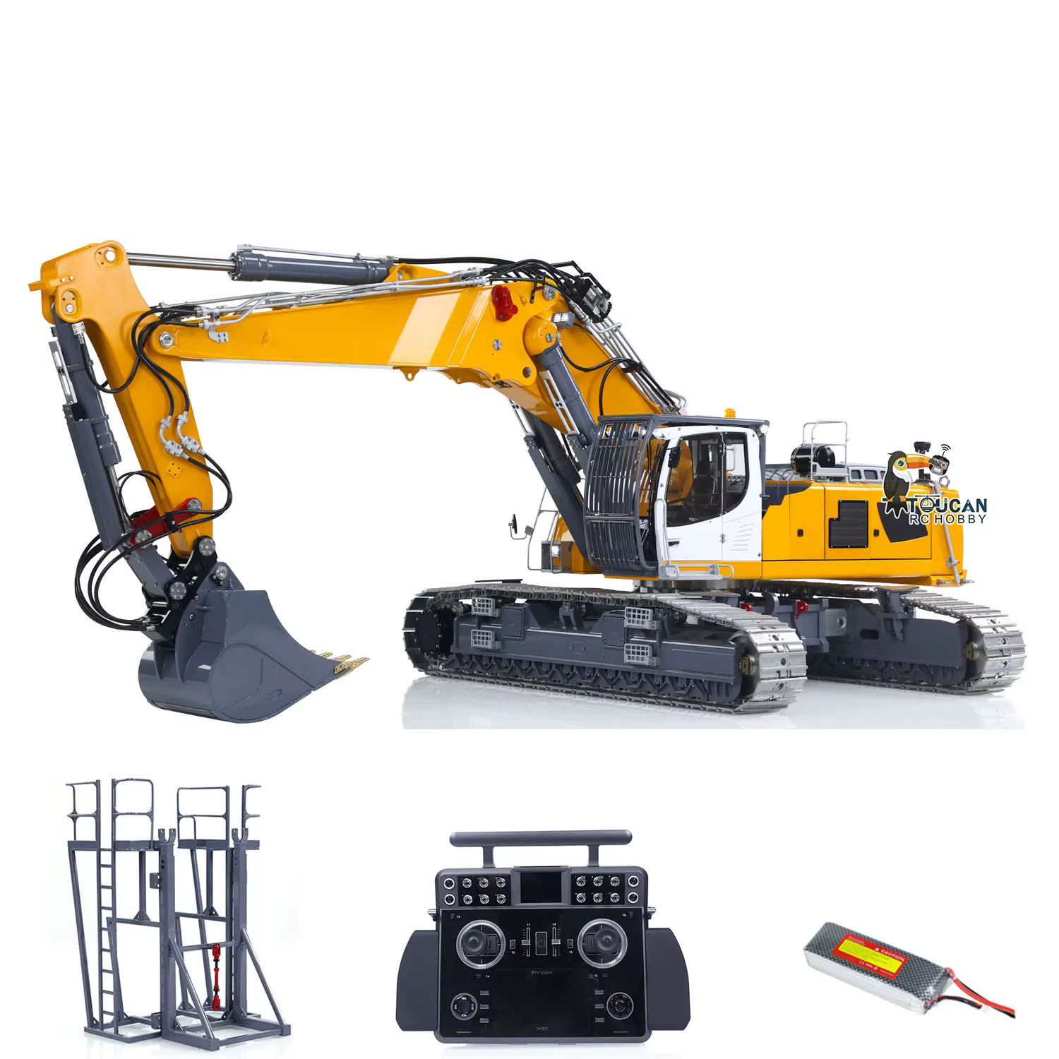 1/14 LESU LR960 RC Full Hydraulic Excavator Heavy Digger Metal Tracked Construction Vehicle Light System Painted Assembled