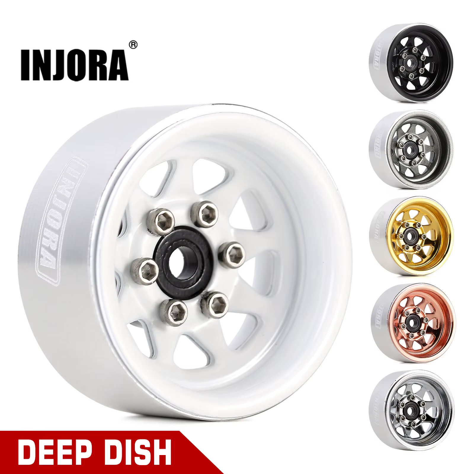 INJORA 1.0" Beadlock Deep Dish Wheel with Negative Offset