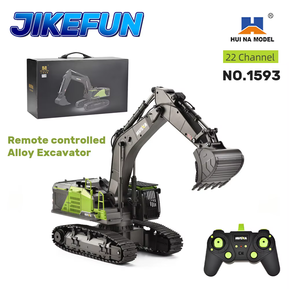 HUINA 1593 RC Excavator 1/14 22CH Alloy Engineering Crawler Tractor 2.4G Remote Controlled Model Car Rotating Vehicle for Adults - AliExpress 26
