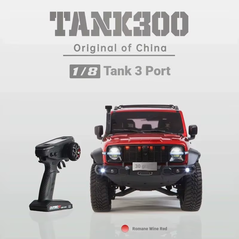 KM Thor RC Crawler 1/8 Tank 300 Wettbewerbsfähiges Elektrisches Offroad-Fahrzeug mit Differentialsperre, Portalachse, Verlinkten Lichtern, Hoher und Niedriger Geschwindigkeit
