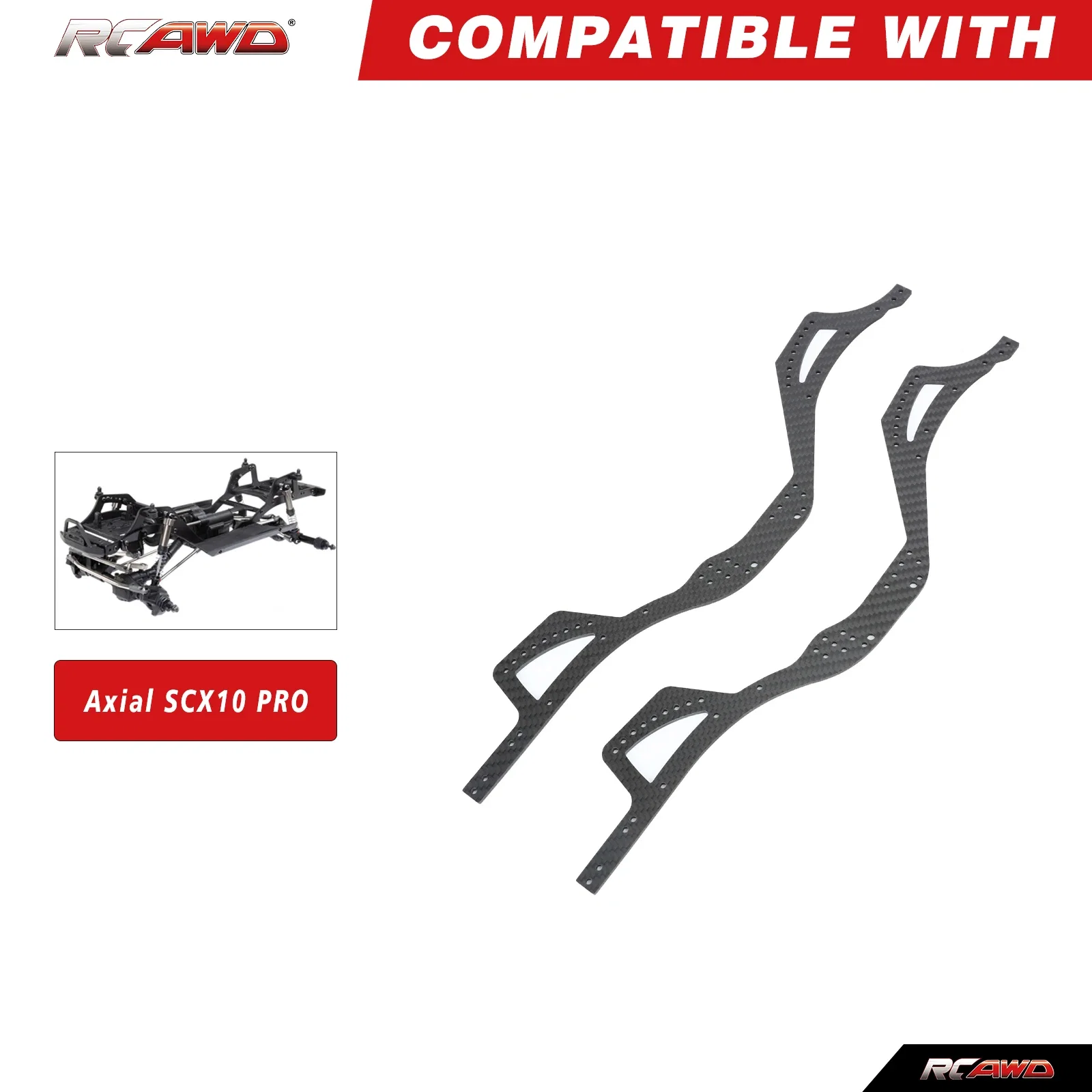 RCAWD graphite carbon chassis rail set for 1/10 Axial SCX10 PRO 4X4 Kit AXI03028 AXI231053 upgrade parts - AliExpress 26