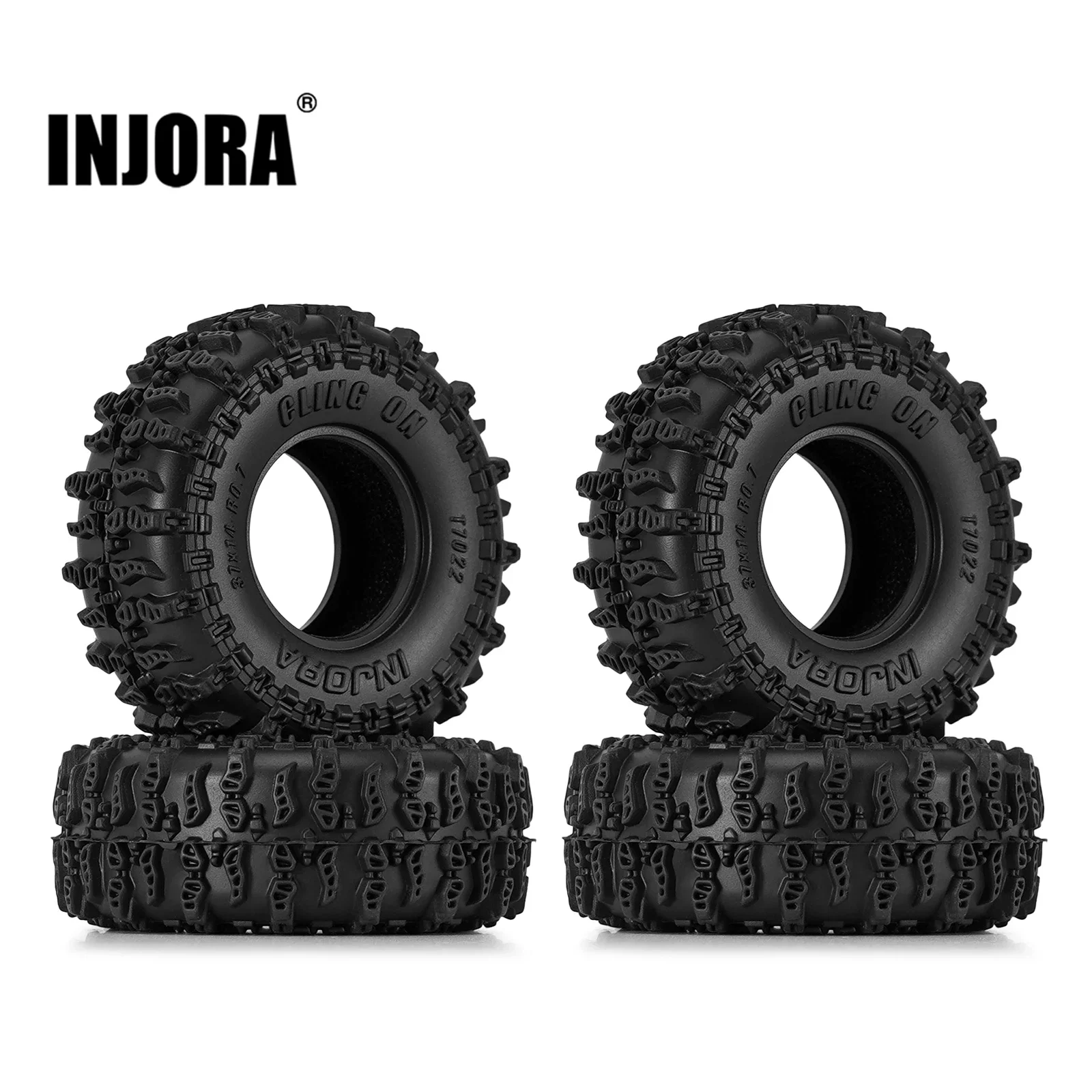 INJORA 37*14mm 0.7" Cling On Tires for 1/30 Axial SCX30 (T7022)