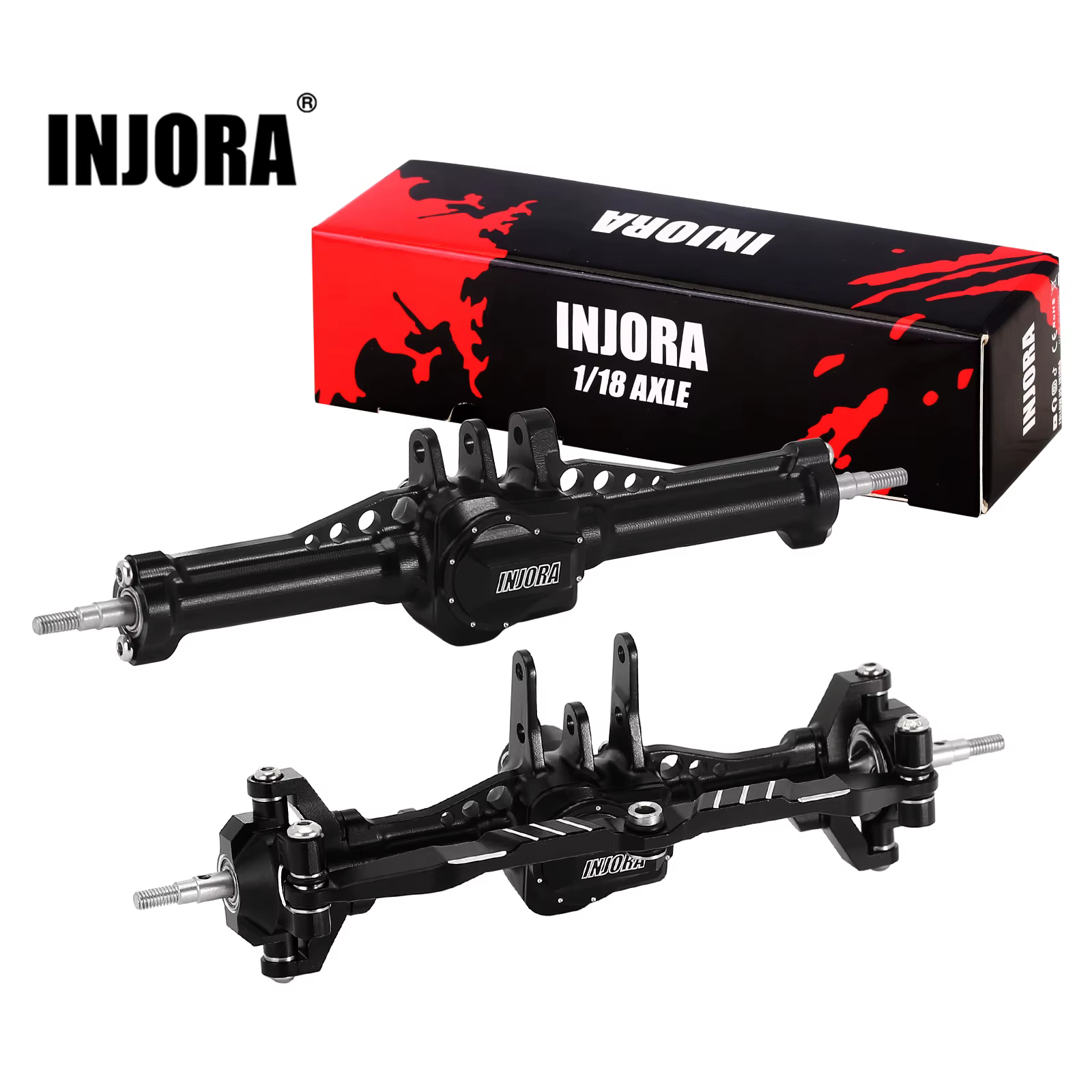 INJORA CNC-Aluminium 4 mm verlängerte vordere hintere komplette Achsen für 1/18 RC Crawler TRX4M Upgrade (4M-61) - AliExpress 26