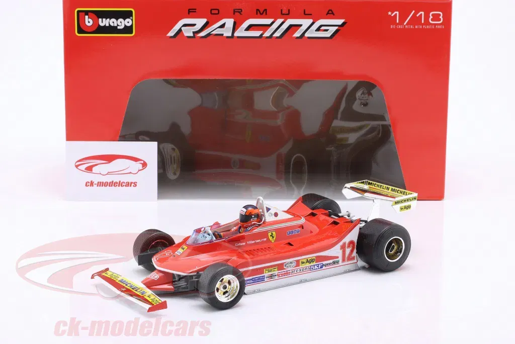 G. Villeneuve Ferrari 312T4 #12 Sieger Südafrika GP Formel 1 1979 1:18 Bburago