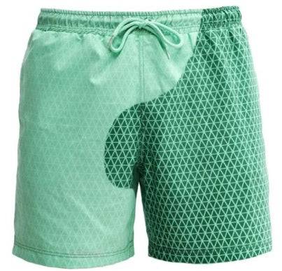 Sea Foam Green Geo Pattern Color Changing Mens's Trunks