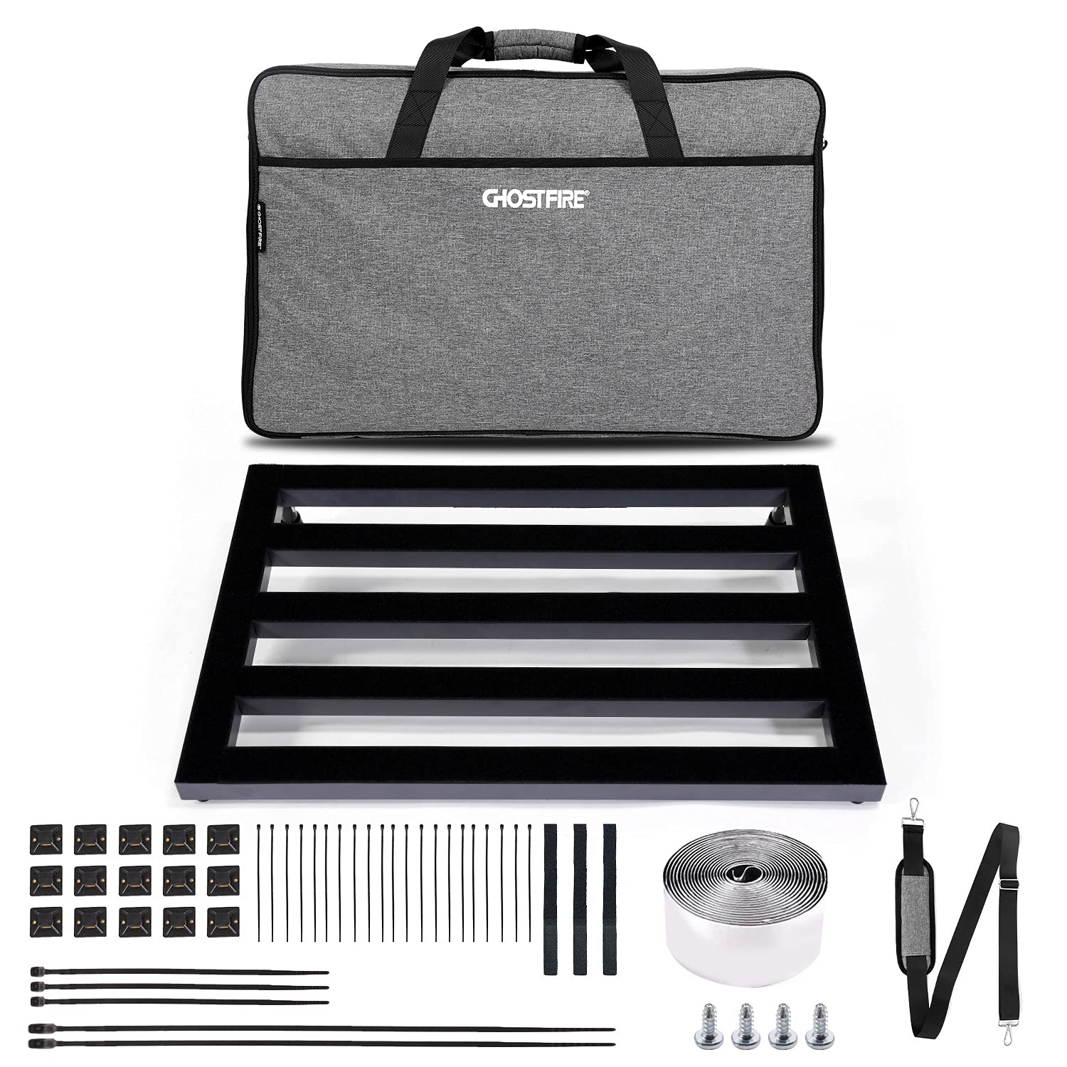 🎄Christmas Sale🎁Ghost Fire Guitar Pedal Board Aluminum Alloy Super light Effect Pedalboard with Carry Bag,SPL-06 (24.4''x15.7'')